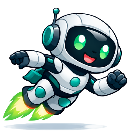 iBuyRobotics mascot flying towards the future of robotics