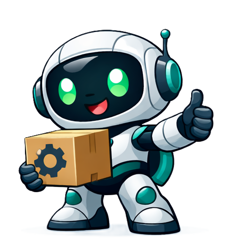 iBuyRobotics mascot delivering robotics products