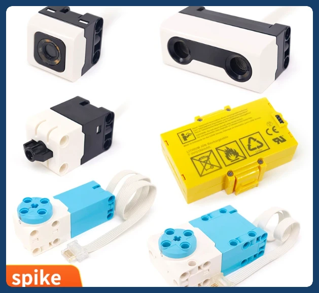 Spike Large Medium Servo Motor Infrared Ultrasonic Pressure Color Sensor Blocks Compatible with Toys 45602 45605 45606