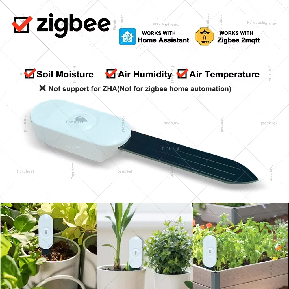 Smart ZigBee Soil Moisture Sensor Temperature and Humidity Meter Thermo Hygrometer Garden Automation Irrigation Detector For Z2M