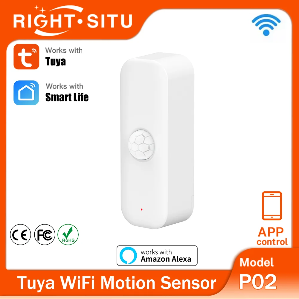 Tuya WiFI Motion Sensor PIR Smart Human Body Home Burglar Sensor APP Remote Control Via Smart Life For Smart Home Support Alexa