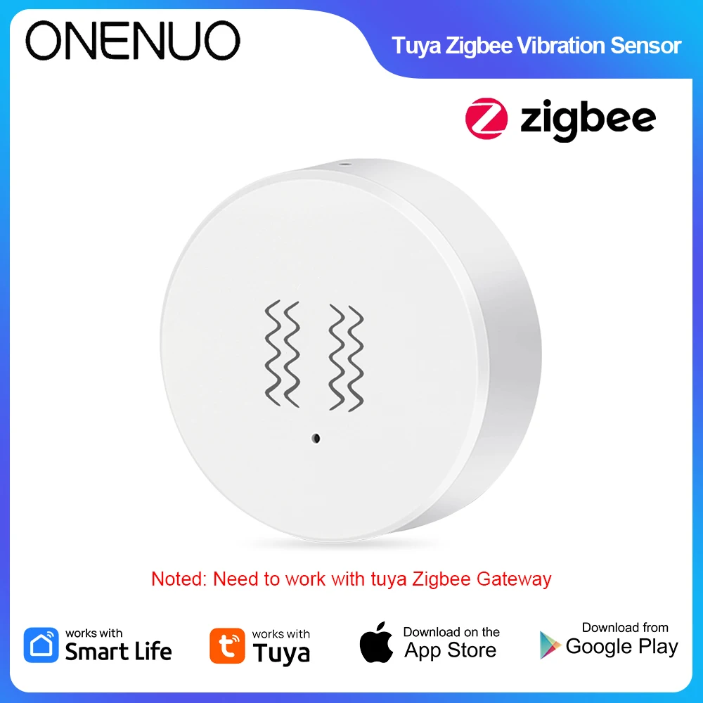 Tuya Smart Zigbee Vibration Detection Sensor Real-Time Motion Shock Alarm Record Smart Life App Remote Notification