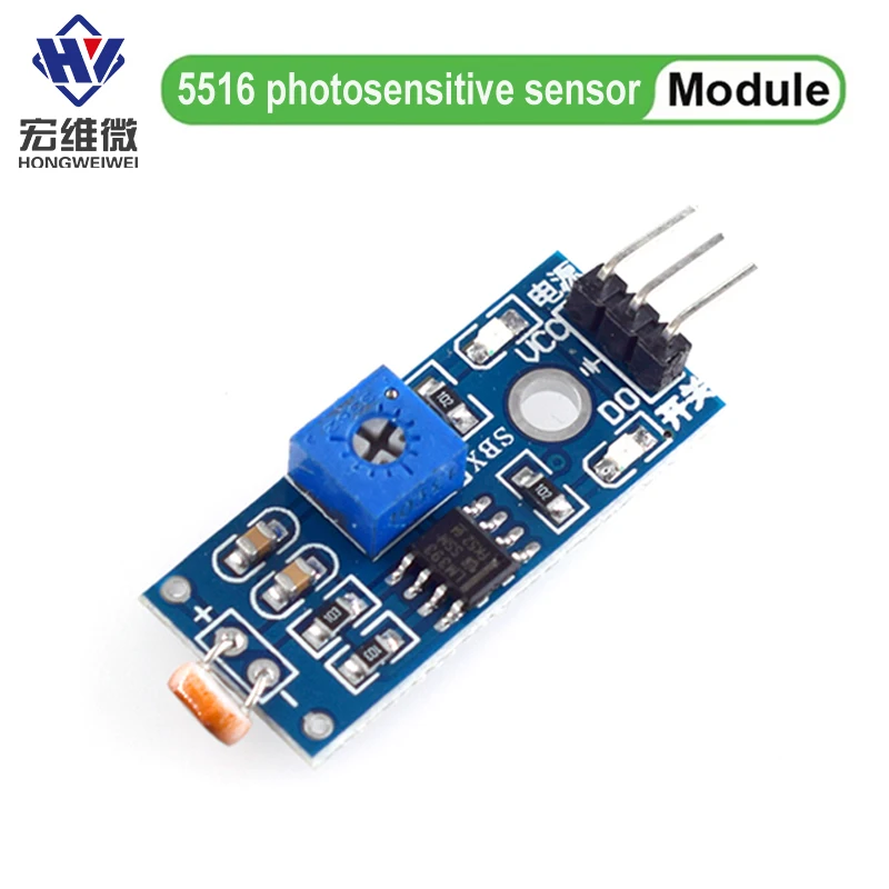 Photosensitive Sensor Module 3Pin 3.3V-5V Photoresistor Light Detection Resistance Module Photo Resistor for Arduino
