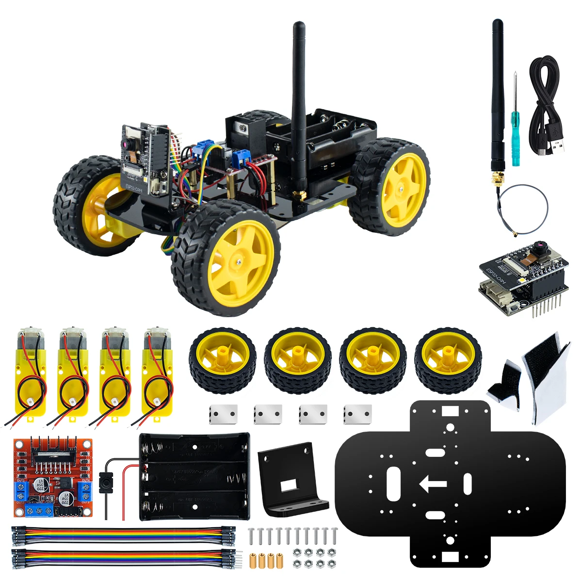 Lafvin Robot Starter Kit for Arduino Project with ESP32 Camera and Code Learning Develop Skill Full Version Smart Car Kit