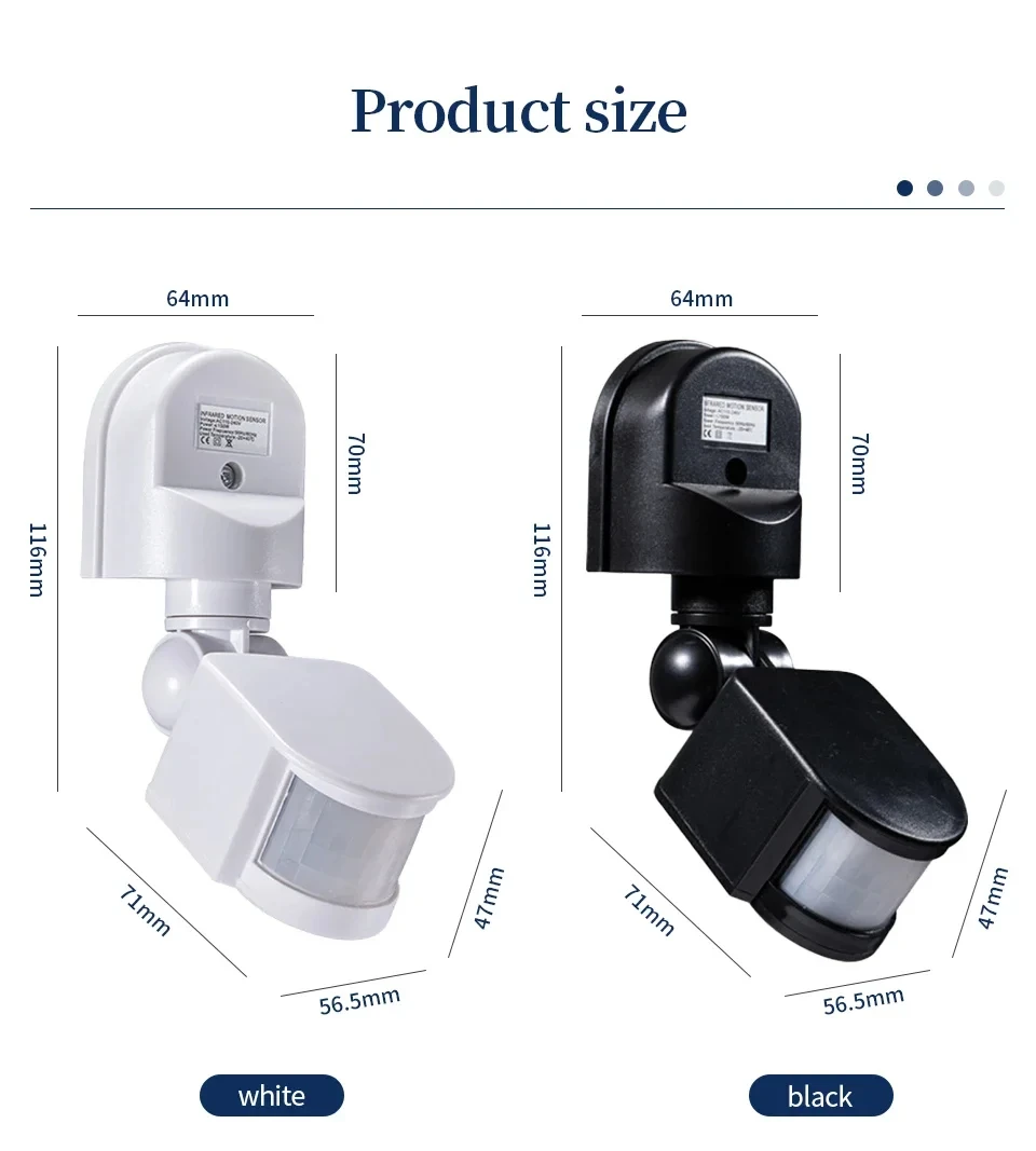 PIR Motion Sensor 220V 110V 12V Automatic Infrared Light Sensor Movement Detector Outdoor LED Light Switch Human Presence Sensor