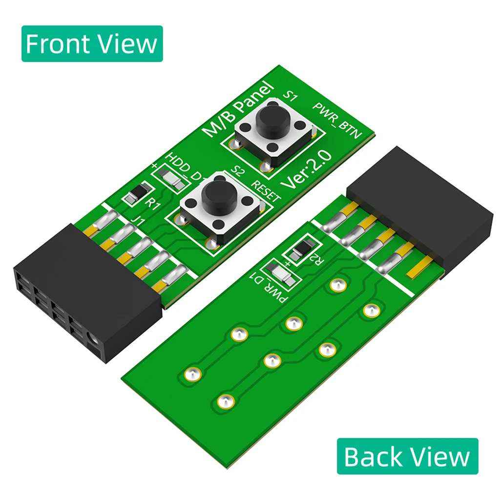 DIY PC Assembly Tool Reliable 10Pin 2x5Pin Mainboard Switching Tester Switching Board Adapter with Resets Button Accessory