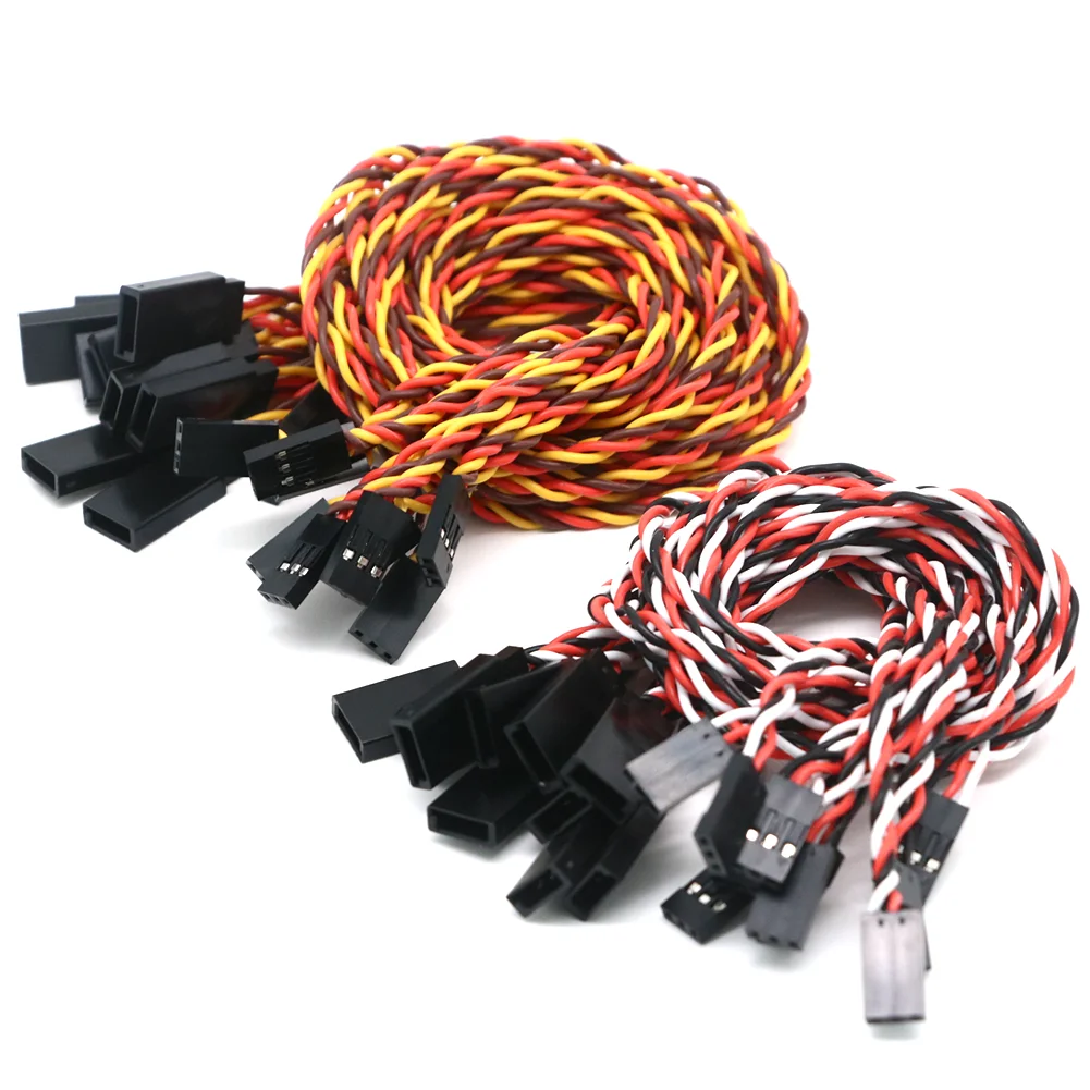 10pcs 10 / 15 / 30 / 50 / 100cm Servo Extension Cable 30 / 60 core For Futaba JR Anti-interference Servo For RC Helicopter Part