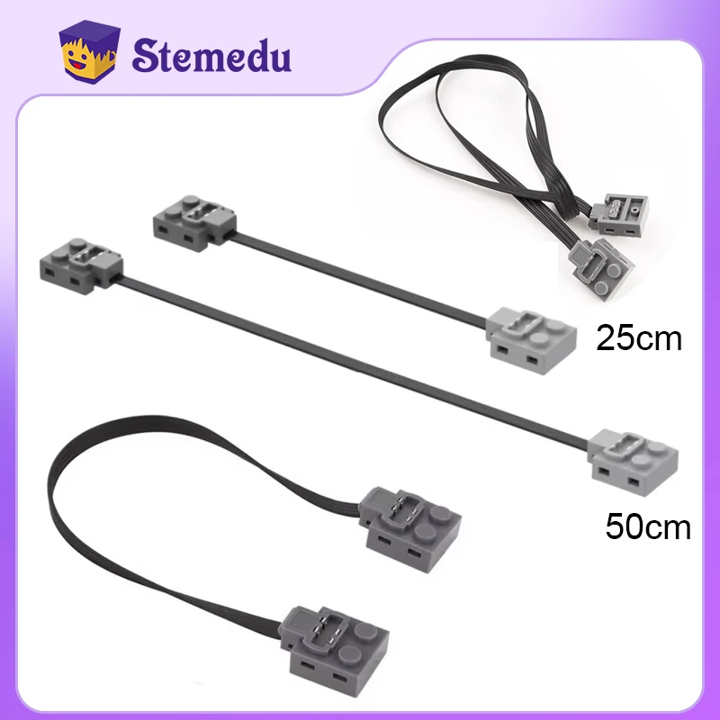 Extension Wire MOC 25cm 50cm for Power Function Servo Motor IR Remote Control Receiver for 8871 8886 8293 Bricks Toy fit Legoeds