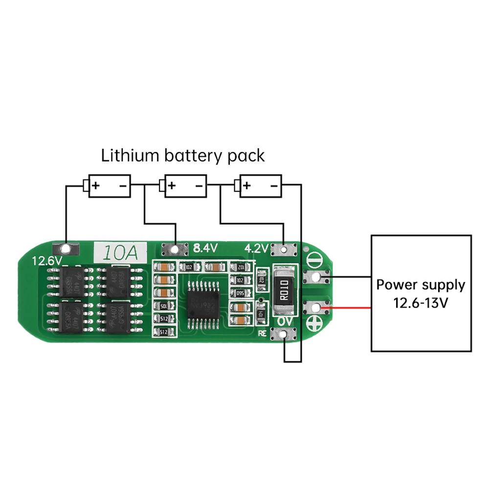 BMS 3S 10A 20A 12.6V Lithium Battery Charger Protection Board Module for 18650 Li-ion Lipo Battery Cells For Drill Motor