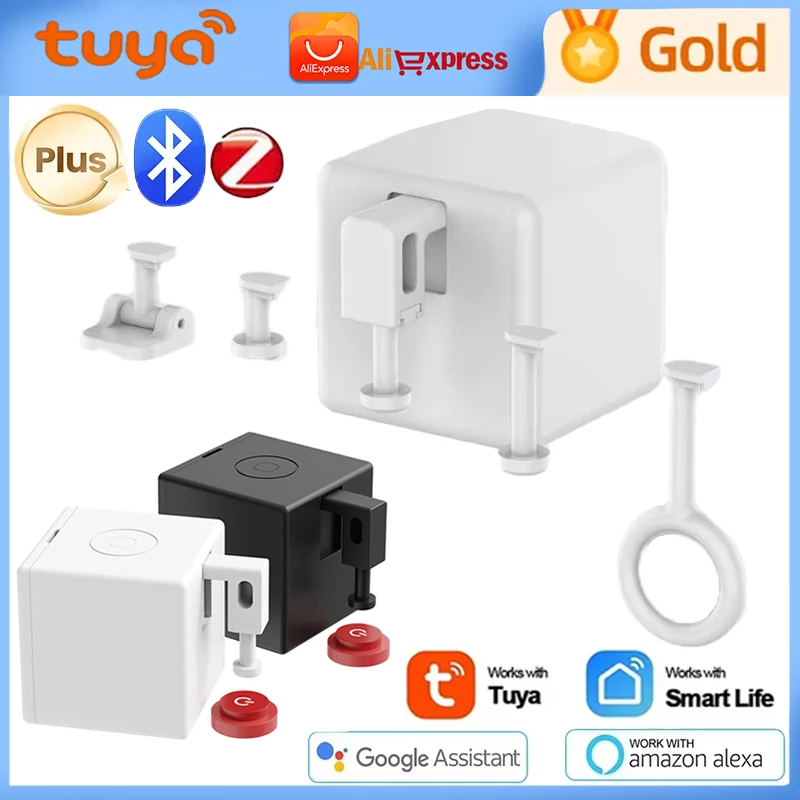 Tuya Finger Robot Zigbee/Bluetooth Fingerbot Plus CR2 battery version Robot Button Pusher Switch Bot Work With Smart Life App
