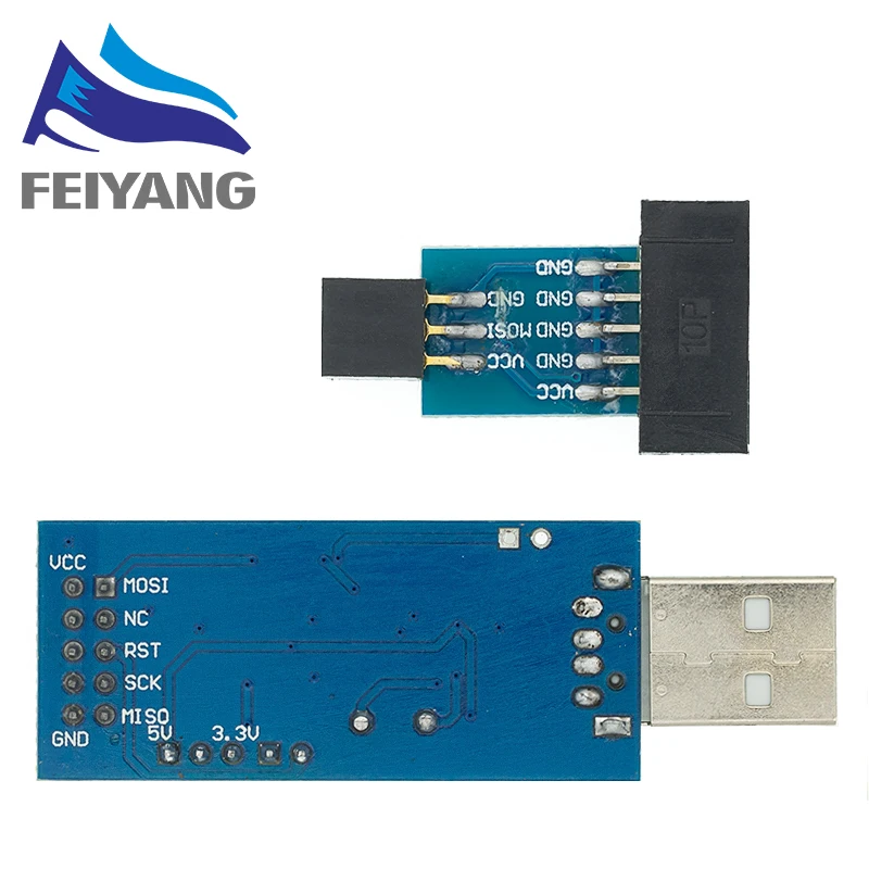 10Pin To 6 Pin Adapter Board+ Usbasp Usbisp AVR Programmer USB ATMEGA8 ATMEGA128 ATtiny/CAN/PWM 10Pin Wire Module DIY