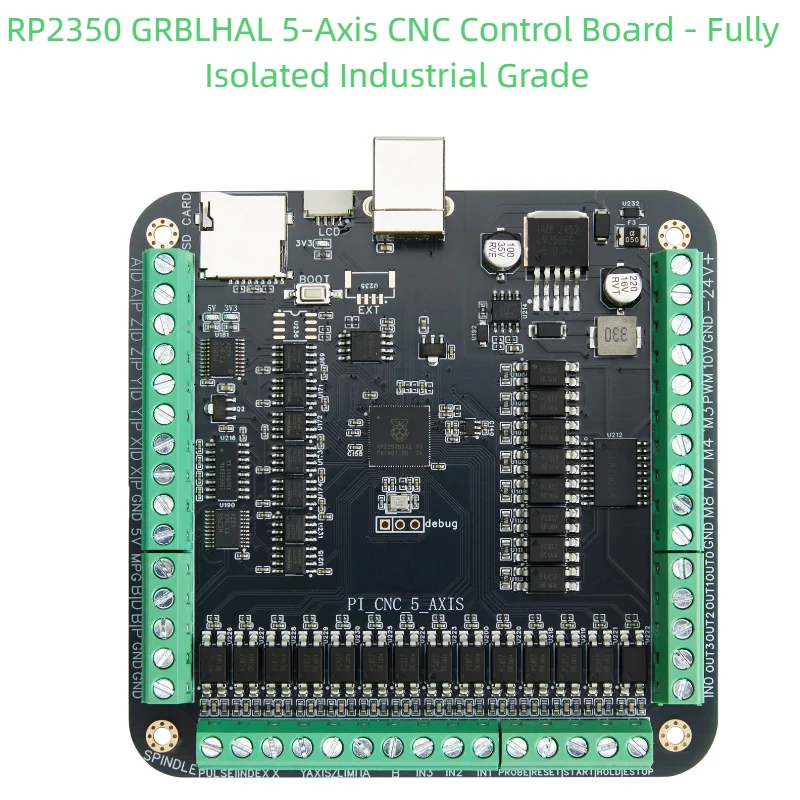 Grblhal CNC Controller Board 3/4/5 Axis RP2350 Industrial Isolated Laser Engraving Card Supports Offline Handwheel MPG