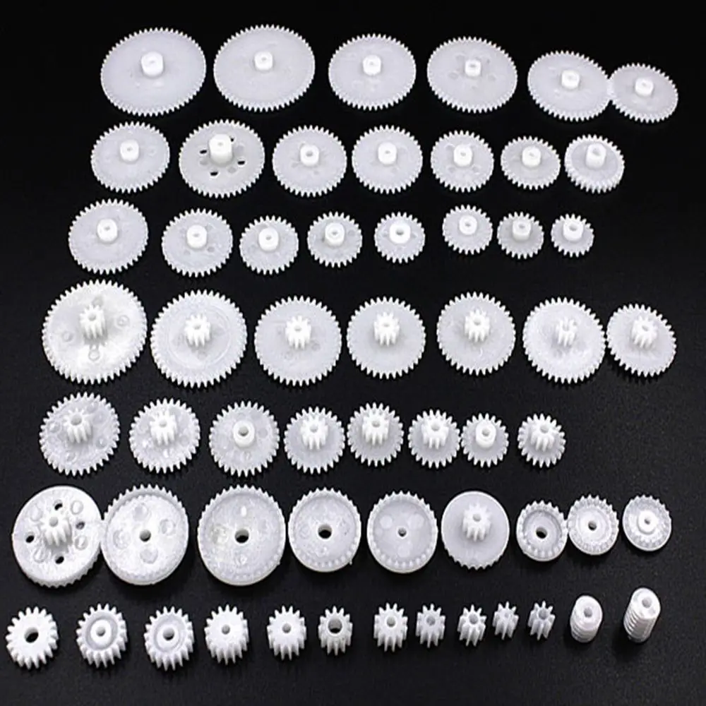 58Pcs/Set Hot Sale Reduction Gear Bag Toothed Wheels Wsfs Gears Plastic All Module 0.5 Robot Parts DIY Motor Gear Accessories