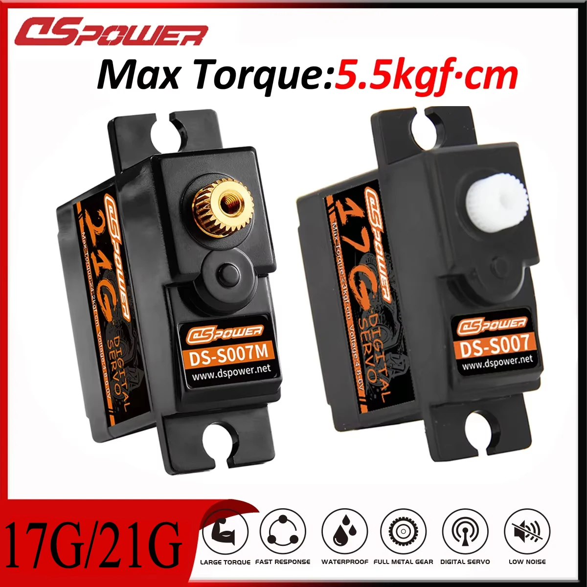 Dspower 21g Metal Gear mini servos 4.2KG 17g Servo for 1/16 1/18 RC Car slash E-Revo 144001 C24 D12 MN99S MN86 RC Airplane Robot