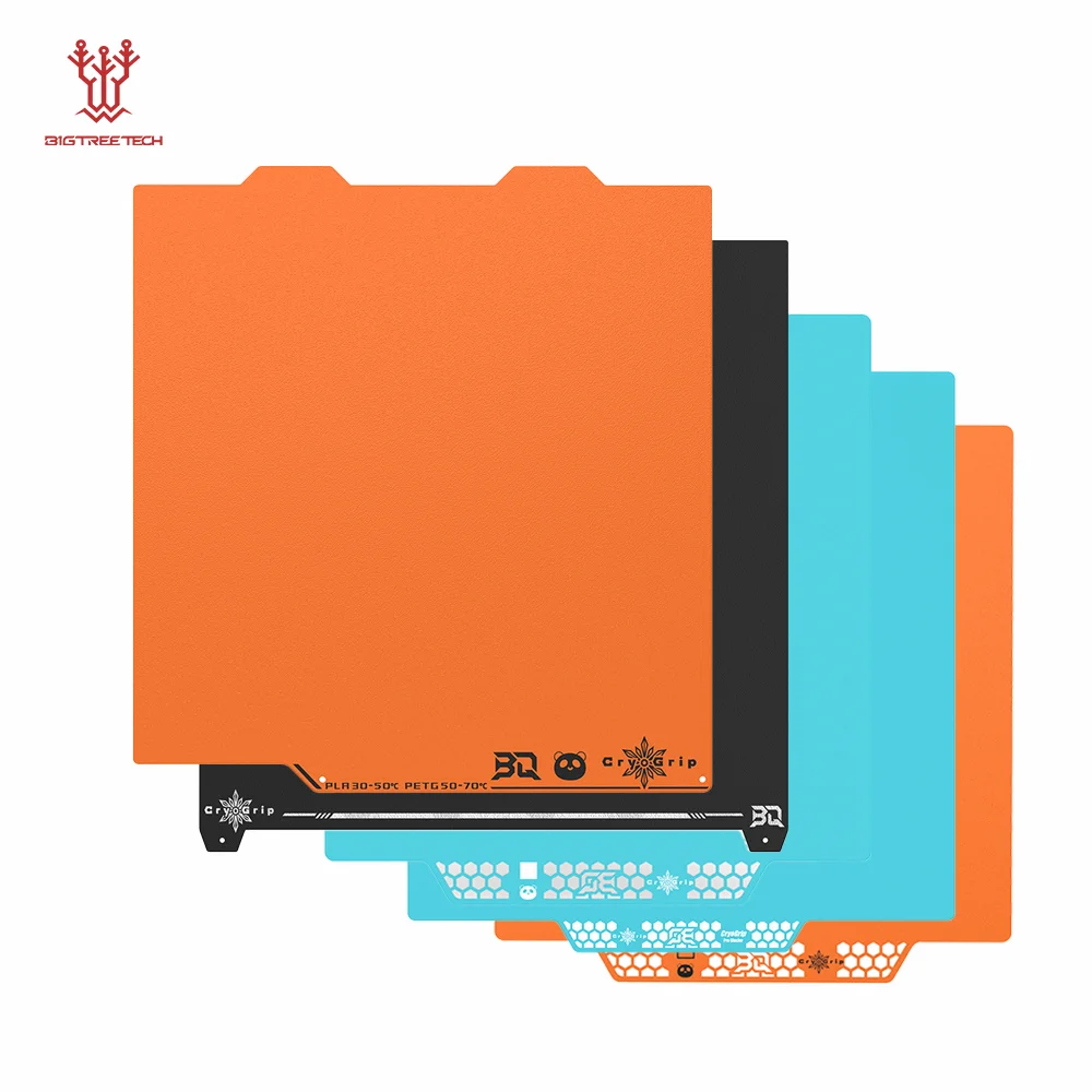 Biqu Panda Build Plate CryoGrip Pro Glacier Spring Steel Double Sided Textured for BambuLab P1P P1S P2S A1 X1 3D Printer