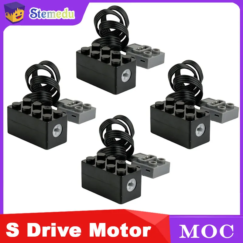 MOC S Drive Motor Slow Speed Torque Tech Power Functions Motor Power Pack Modified Compatible with Legoeds Components Engine Toy