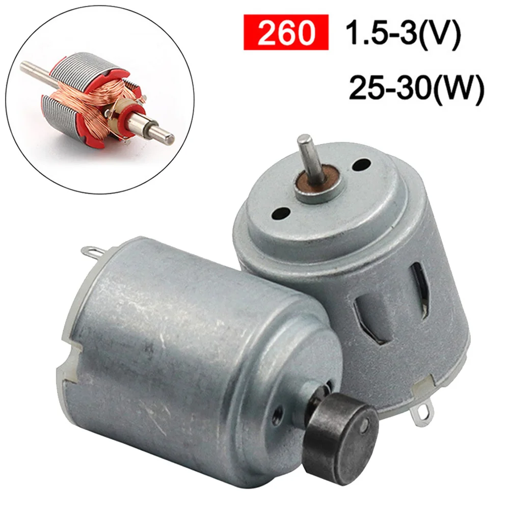 1 PC Mini 260 Motor DC 3-12V 25-30W High Speed Strong Magnetic Toy Car DIY DC Motors Electric Toothbrush Motors Auto Part