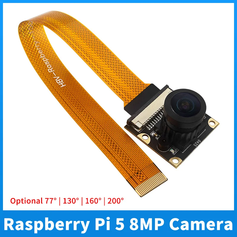 Raspberry Pi 5 8MP Camera IMX219 Sensor Chip CSI Interface 77° 130° 160° 200° Camera Webcam for Raspberry Pi 5 Zero W 2W