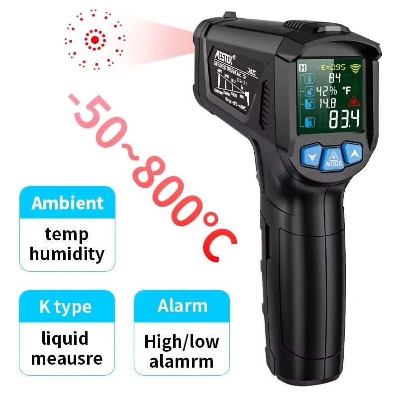 50 to 400 Degree Mestek Digital Infrared Thermometer Laser Temperature Meter Non-contact Pyrometer Hygrometer IR Thermometer