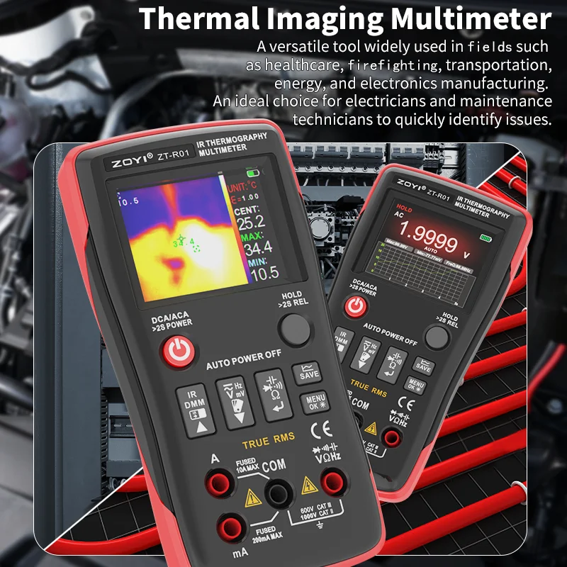 Zoyi R01 Thermal Imager and Multimeter 2 in 1 Infrared Thermometer and Electrical Tester