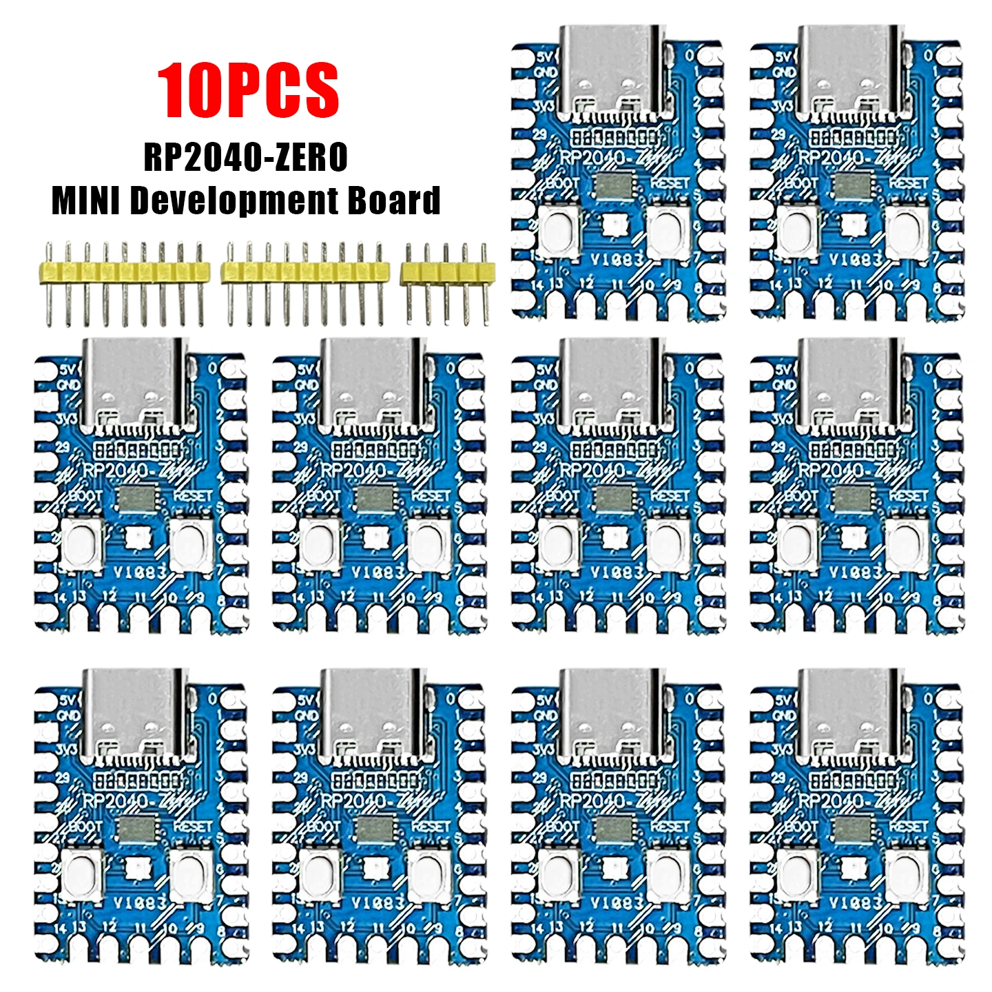 1-10PCS RP2040-Zero RP2040 for Raspberry Pi Microcontroller Pico Development Board Dual-core Cortex M0+ Processor 2MB Flash XCW