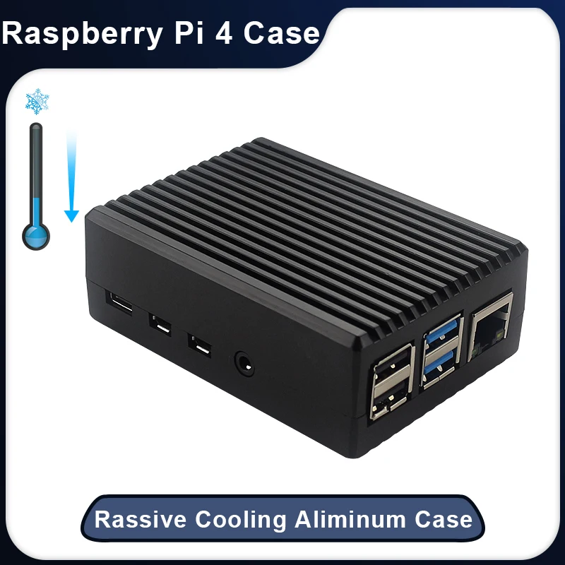 Raspberry Pi 4 Aluminum Alloy Case Metal Protective Enclosure Passive Cooling Shell Heat Dissipation for Raspberry Pi 4 Model B