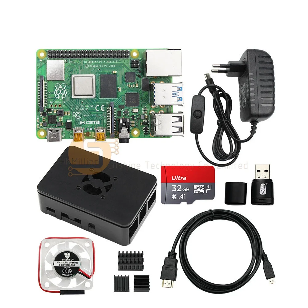 Raspberry Pi 4 8G 4G 2G Starter Kit - 32 64 GB Edition, Raspberry Pi 4 Case with PWM Fan, Power Supply, Hdmi Cables for Pi 4B