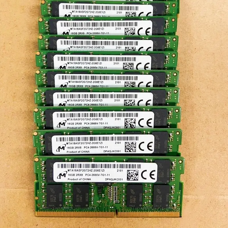 1 pcs Micron Server ECC RAMs DDR4 16GB 2666MHz Server laptop Memory ddr4 16GB 2Rx8 PC4-2666V ECC Sodimm Server Laptop memory