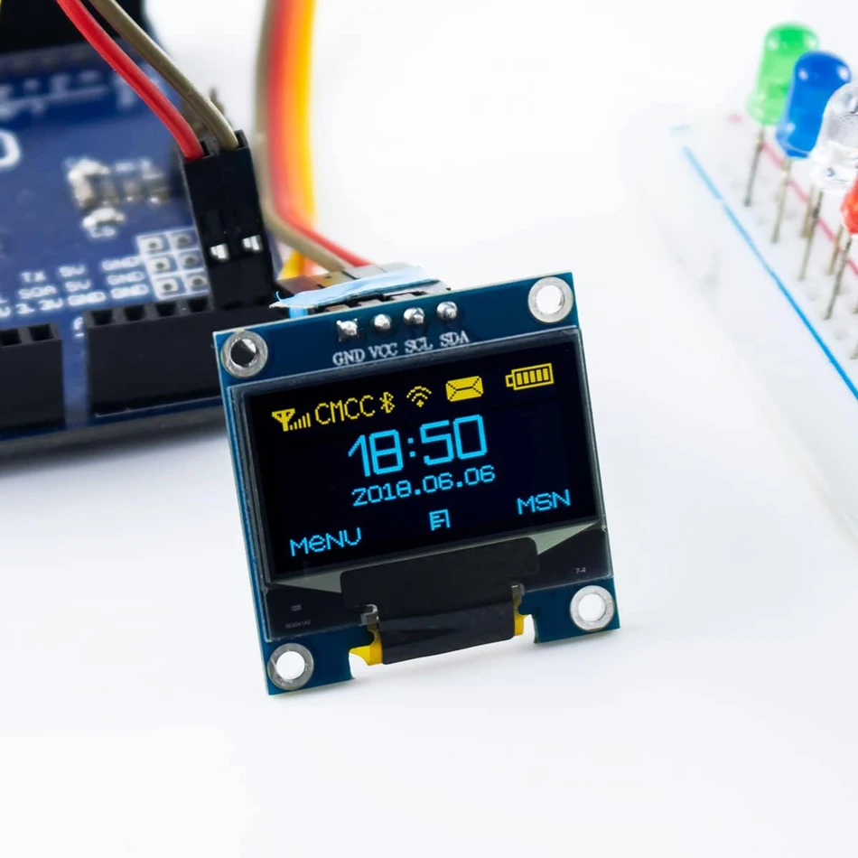 0.96" Inch Oled Display Screen Module I2C IIC 128x64 SS - D - 1306 3.3V-5V Blue/blue Yellow/White for Arduino ESP32 ESP8266