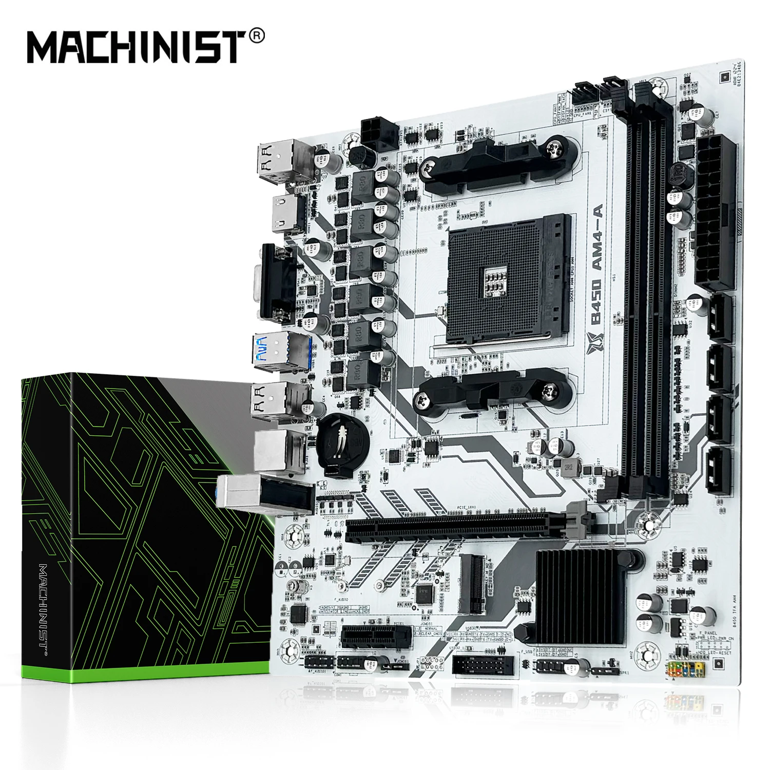 Machinist B450 Motherboard AMD Processor Dual-channel DDR4 Memory AM4 Mainboard M.2 Nvme (Supports Ryzen 5500 5600 5600G CPU)