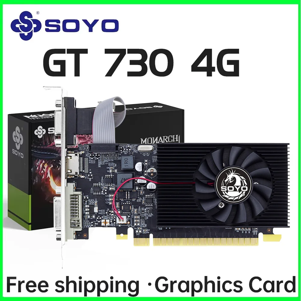 Soyo GT730 4GB Half-height Graphics Card GDDR3 GPU 128Bit Hdmi compatible PCI-E 3.0 Placa De Video for Desktop Computer