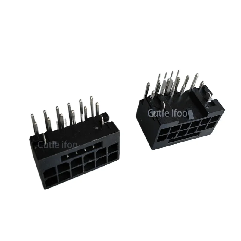 90 Degrees Computer GPU ATX 3.0 PCI-E 5.0 12P 16pin 12+4P 12VHPWR Power Female Right Angle H++ Connector Jack For Graphics card