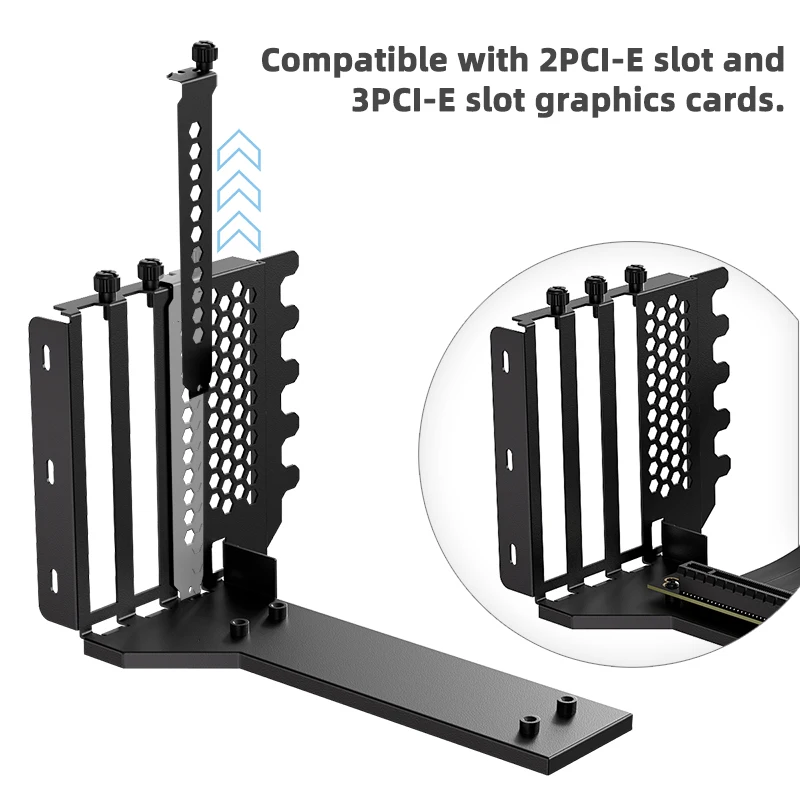 Pcie 3.0 4.0 x16 Universal Vertical GPU Holder Kit Riser ATX Matx Case VGA Graphics Card Steering Bracket Support