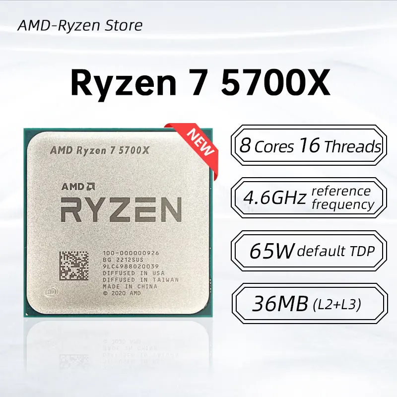 Amd Ryzen 7 5700X 3.4 Ghz Eight-Core Sixteen-Thread Cpu Processor 7Nm L3=32M Socket Am4