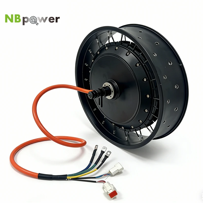 NBpower/QS 273 40H 48-96v rated 72V 8000W 20x4/24x4/26x4 Fat Bike Motor Wheel Electric Bicycle Hub Motor Dropout width 150mm