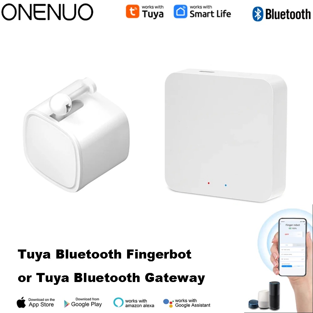 Tuya Bluetooth Finger Robot Switch Button Pusher and Tuya Bluetooth Gateway for Choosing
