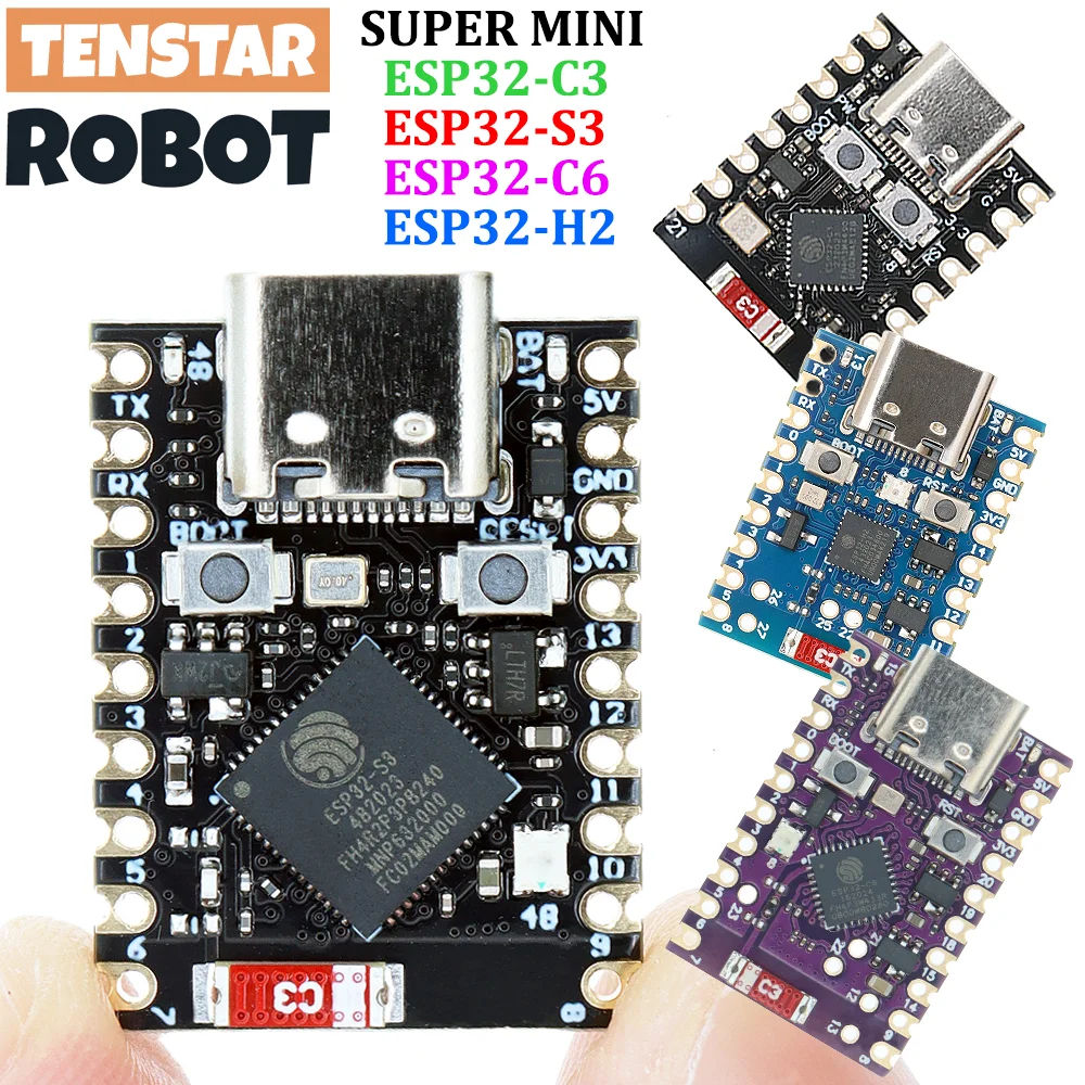 Tenstar Robot ESP32-C3 ESP32-S3 ESP32-H2 ESP32-C6 Development Board ESP32 C3 SuperMini WiFi Bluetooth ESP32C3