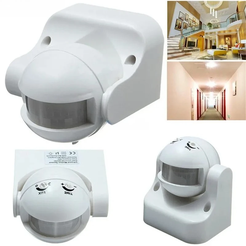 AC 220V - 240V 180 Degree Outdoor IP44 PIR Infrared Motion Sensor Detector Round Mini Smart Delay Light Switch