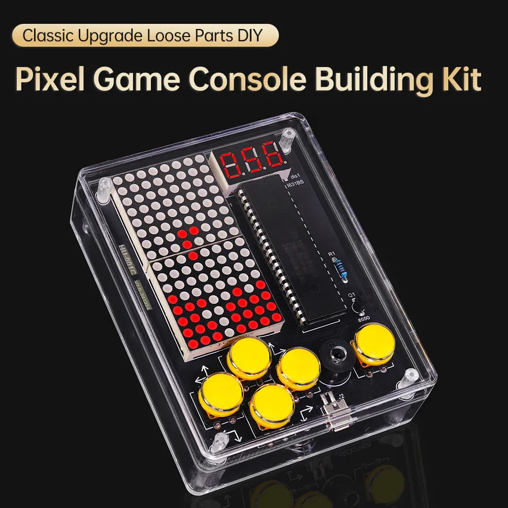 7 Pixel Game Console Kits Puzzle Pixel Game Console 51 Single-chip DIY Welding Practice Parts Electronic DIY Kit