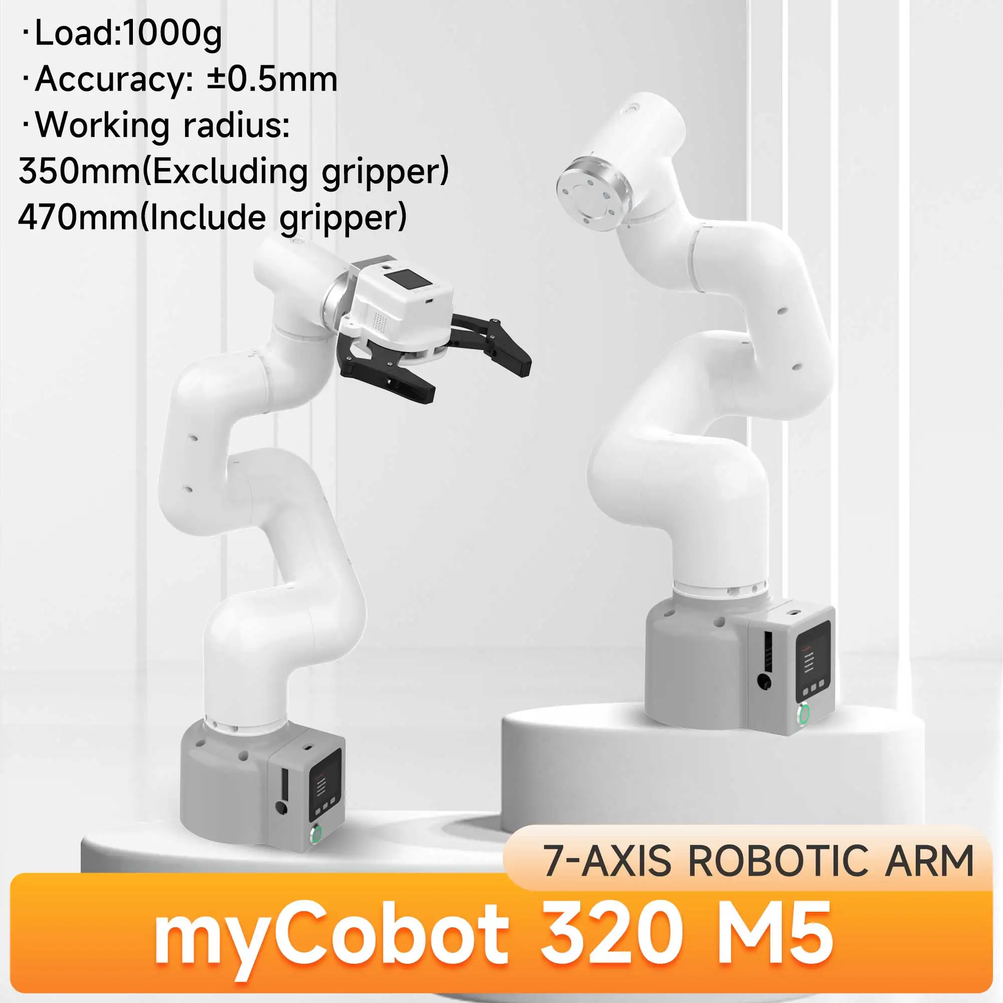 myCobot 320 M5 Robotic Arm 7DOF Collaborative Robot 1KG Load Support APP Control ROS2 Simulation Python C JavaScript Programming