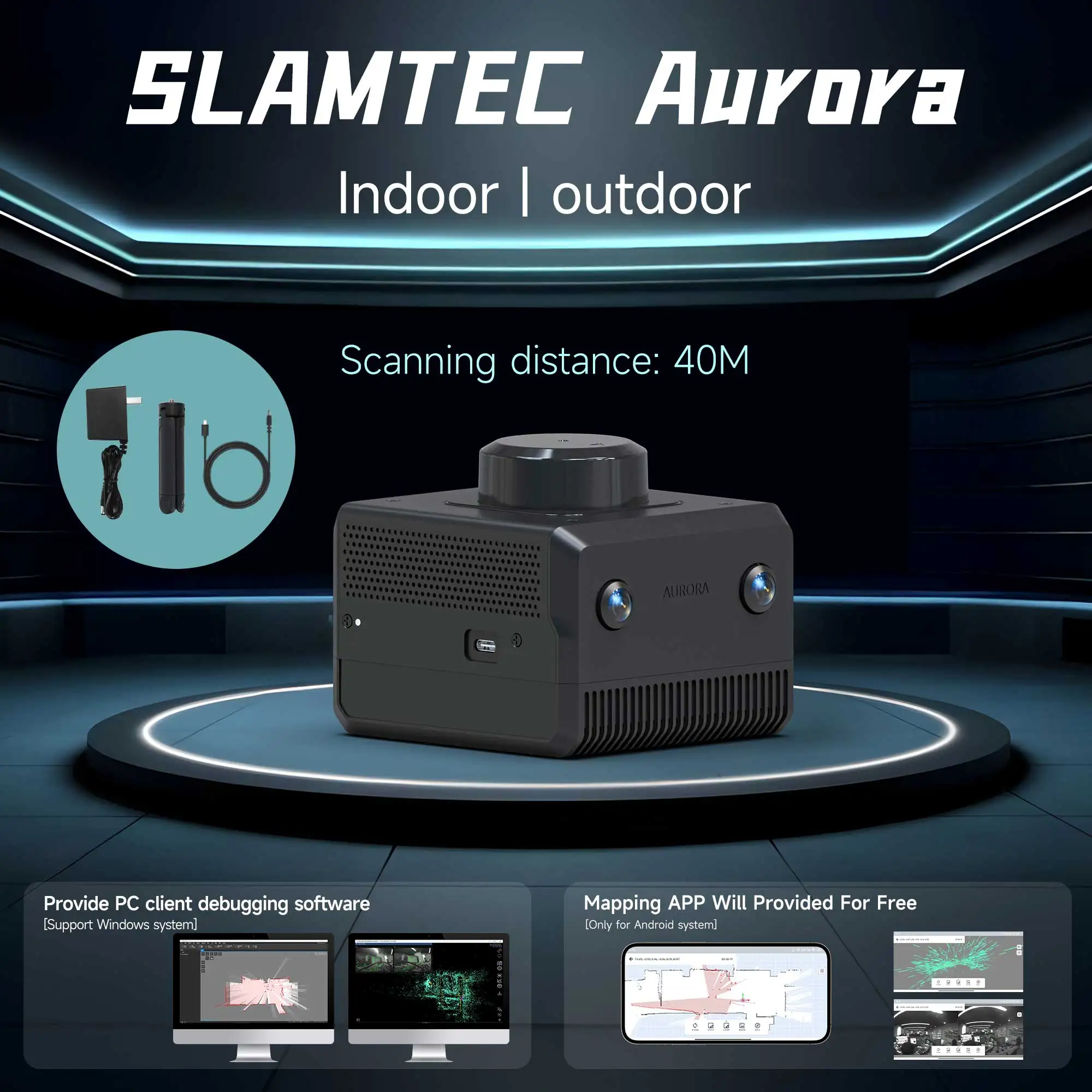 Slamtec Aurora Integrated Lidar Binocular Vision IMU Camera Kit 40 Mscanning Distance 3D All-round Positioning Mapping Sensor