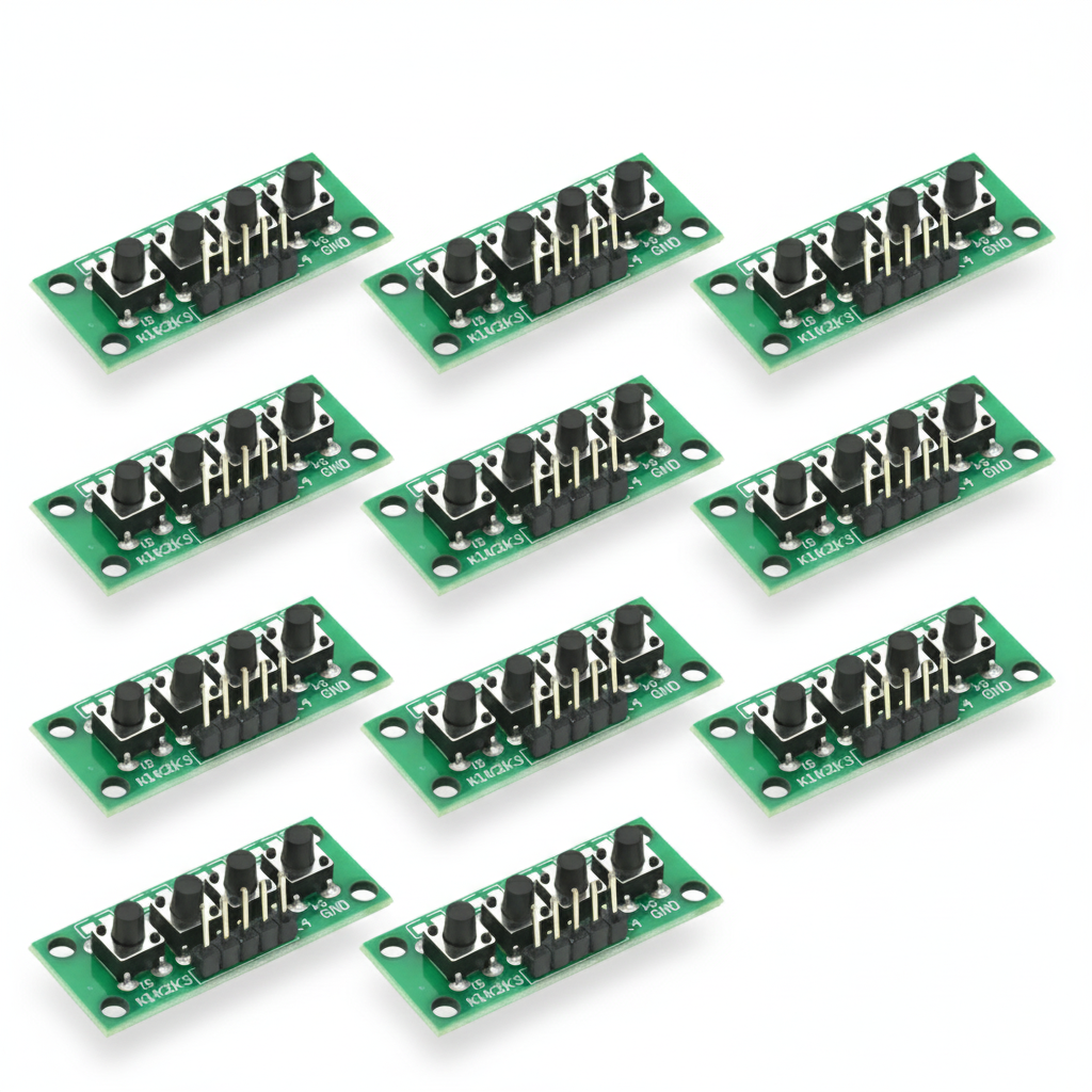 1-10PCS 1x4 4-Button Independent Keypad Module DIY Kit for Arduino Raspberry Pi STM32 Electronics Projects Stem