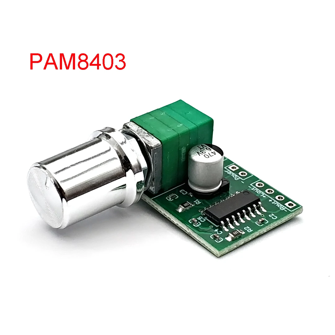 Mini PAM8403 DC 5V 2 Channel USB Digital Audio Amplifier Board Module 2 * 3W Volume Control with Potentionmeter