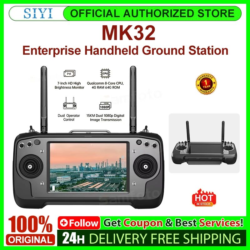 Siyi MK32 Enterprise Handheld Ground Station Smart Controller 7 Inch HD High Brightness LCD Touchscreen Dual Full HD Digital