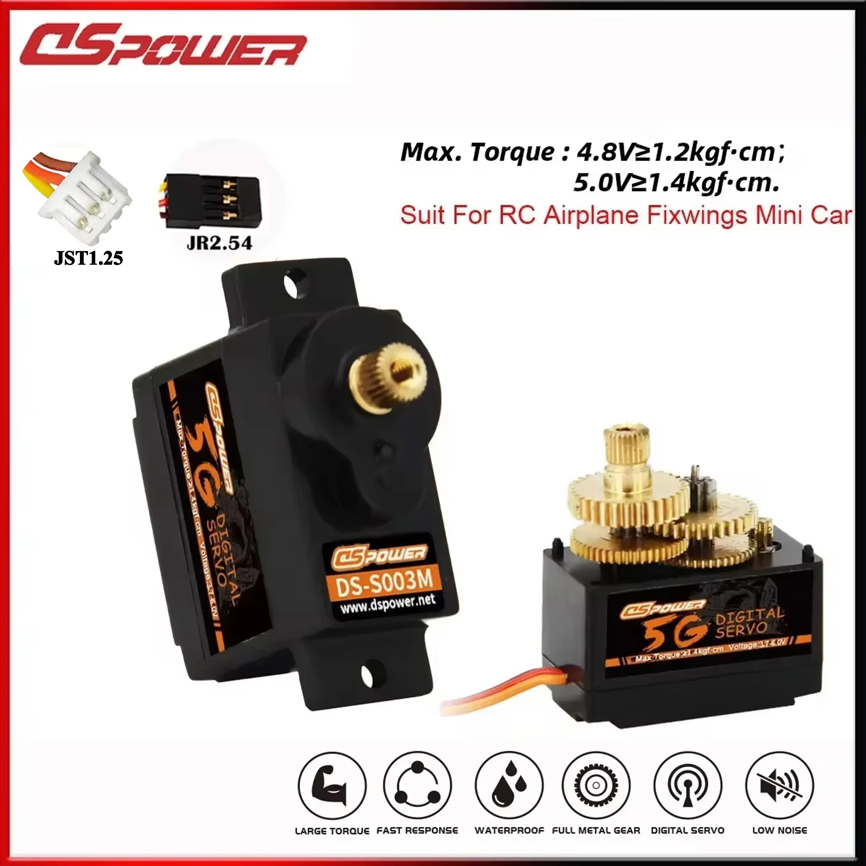 DSpower 5g Micro Digital Servo Mini Servos plastic/Metal Gear Motor for RC Car WLtoys k969 k989 k999 Mini Q Airplane Robot