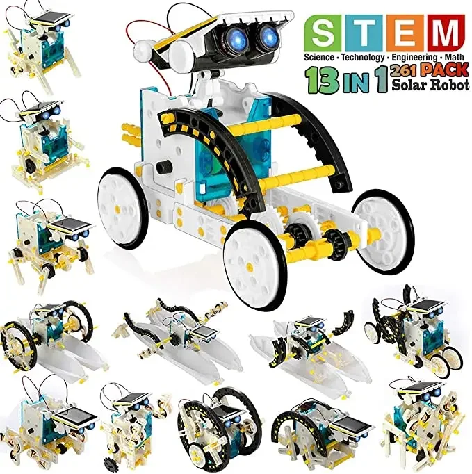 Stem 13-in-1 Education Solar Robot Toys DIY Building Science Experiment Kit for Kids Age 8-12 Solar Powered By Sun Robot Kits