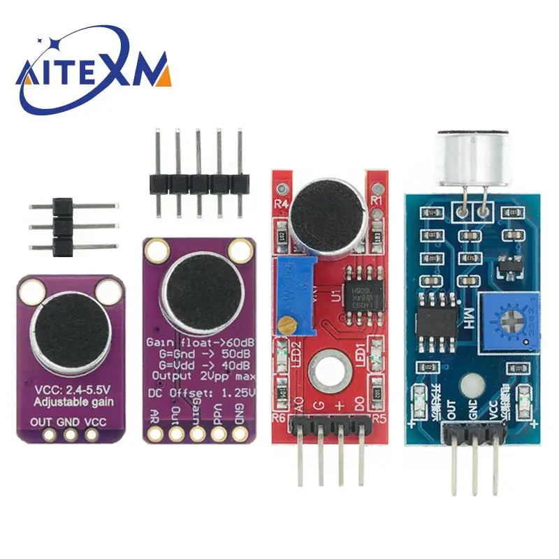 Sound Sensor Module Sound Control Sensor MAX4466 MAX9814 Switch Detection Whistle Switch Microphone Amplifier Yanxd