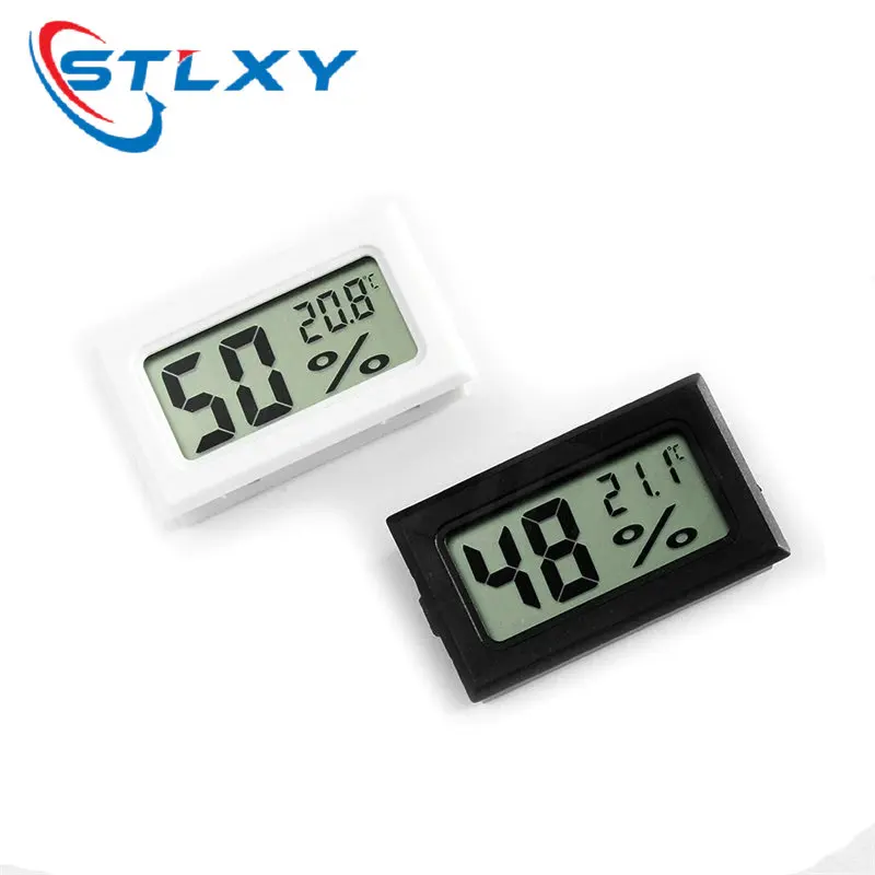 5Pcs Mini Black white Digital LCD Indoor Convenient Temperature Sensor Humidity Meter Thermometer Hygrometer Gauge