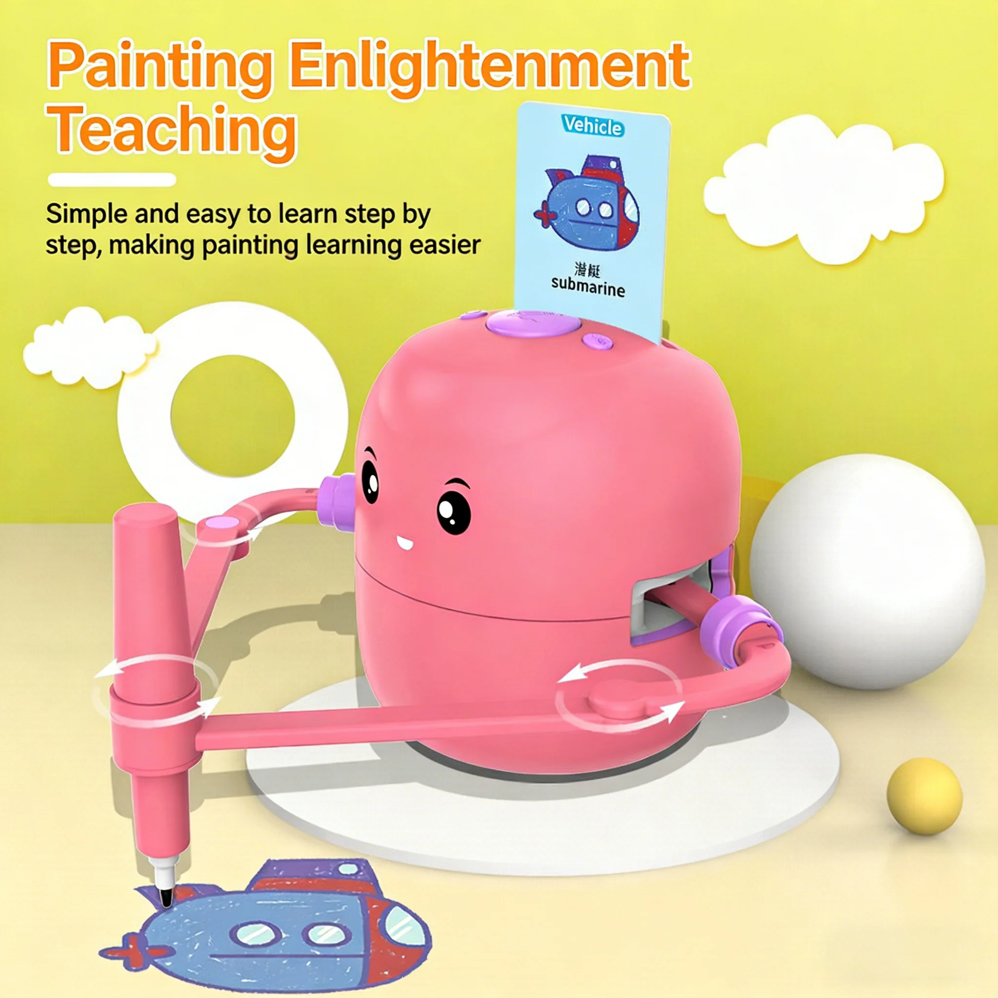Smart Drawing Robot Automatic Robot Drawing Machine Early Educational Interactive Art Enlightenment for Children