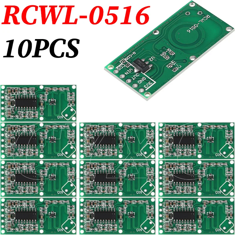 10PCS RCWL-0516 Rcwl 0516 Microwave Radar Sensor Human Sensor Body Sensor Module Induction Switch Module Output 3.3V